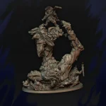 Diorama Buscadragones en batalla