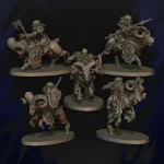 Jinetes enanos en arietes de montaña