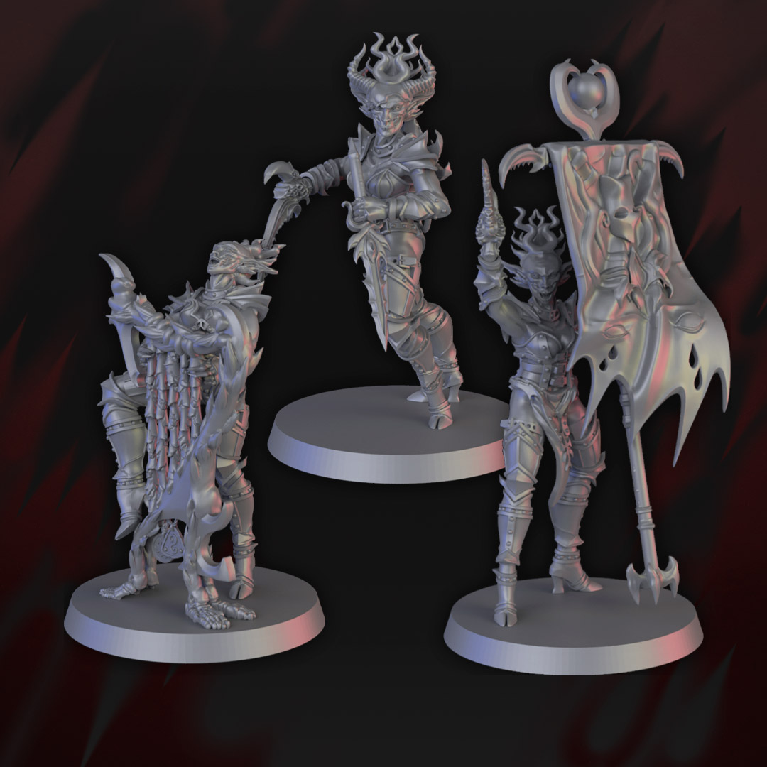 Daemonettes-Slaanesh-Daemon-Chaos-40k-AOS-9thAge-01 Súcubos Anhelantes (grupo de mando) - Imagen 1