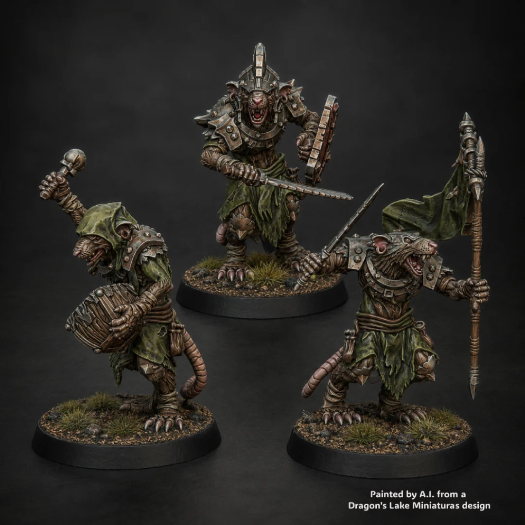 Warrior-Clanrat-Skaven-Vermin-40k-AOS-9thAge-06 Legionarios del Clan (grupo de mando) - Imagen 1